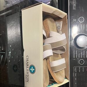 Charleston Women's Sandals - White and Tan